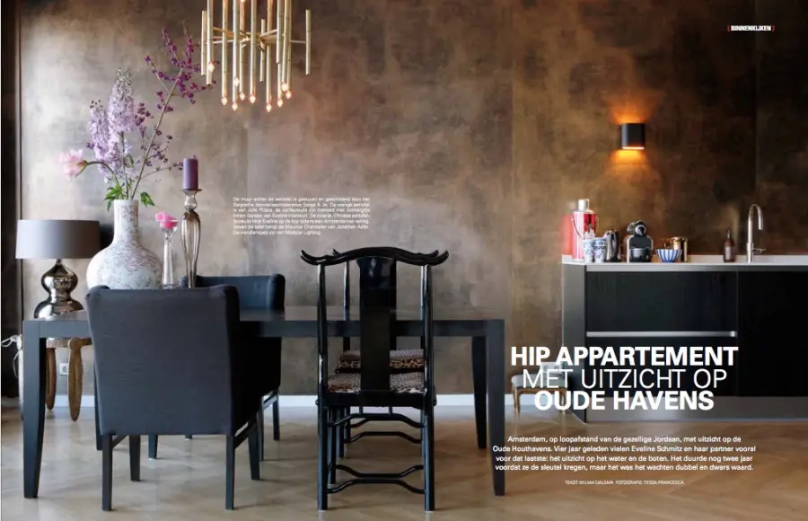 Artikel in Stijlvol Wonen over een appartement met uitzicht op de oude havens