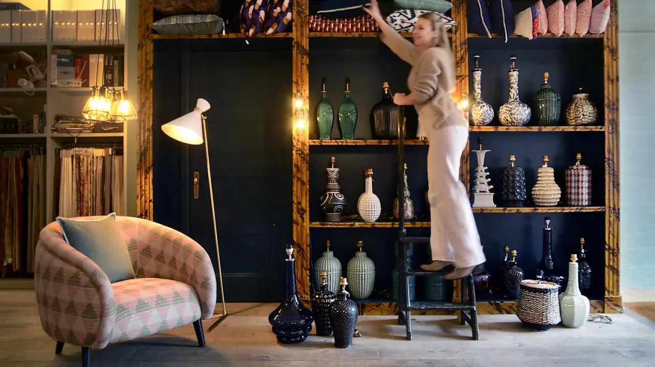 Interieur van de showroom van Eveline Interieur in Bloemendaal